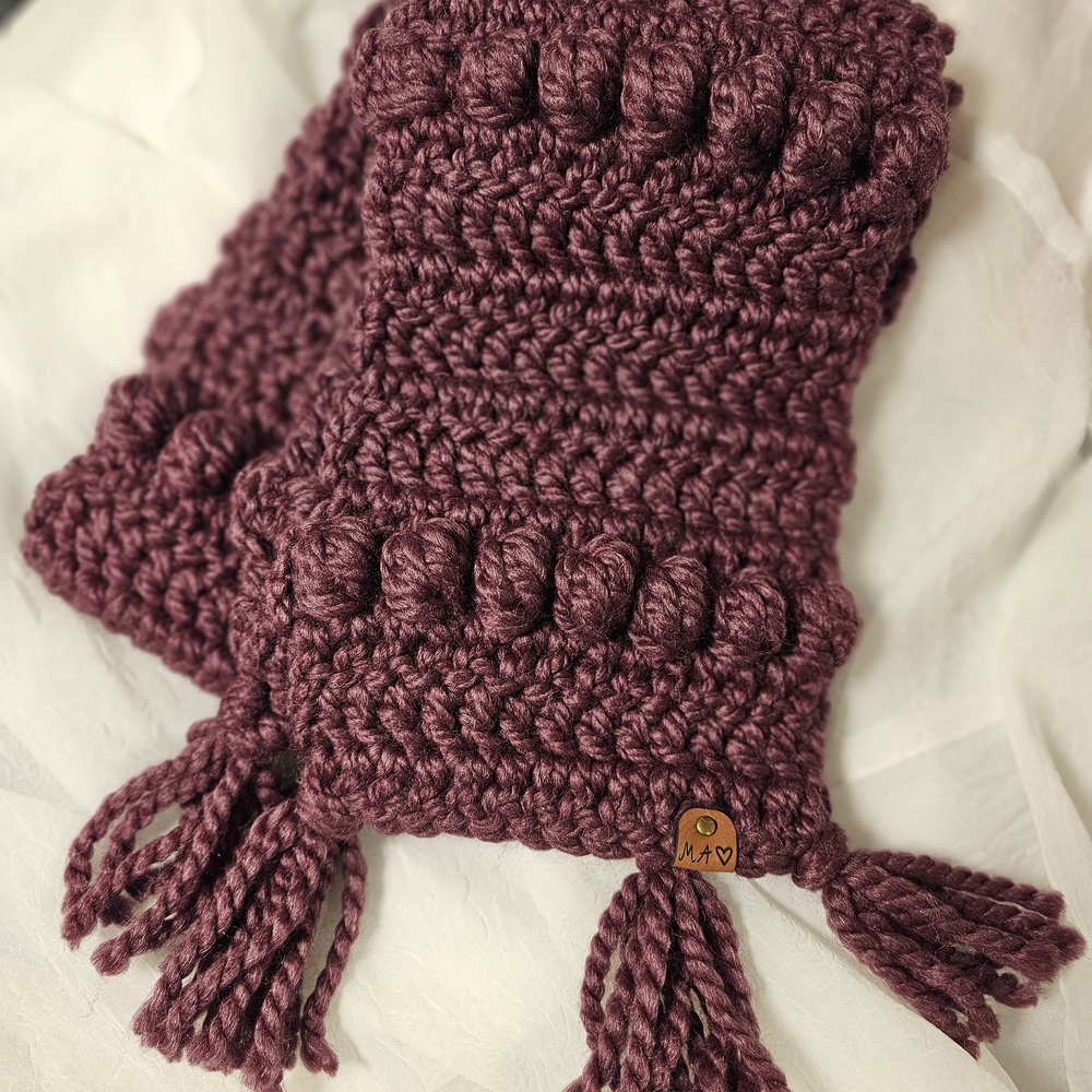 Handmade Crochet Scarf with Tassels